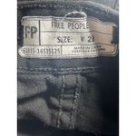 Free People Women's Black Lace Hem High Waisted Wide Leg Denim Jeans Shorts 28 Photo 2