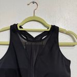 Athleta  Black V-Neck Mesh Sports Bra Sz L Photo 2