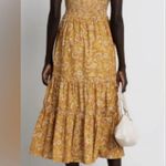 OPT Daphne Smocked Midi Dress Small Orange Photo 3