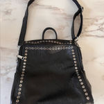JOSEKO Black Leather Stud Rivet Crossbody Purse Shoulder Bag Vintage Multi Wear Photo 0