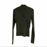 Monse Olive Green Merino Wool Asymmetric Zip Ribbed Knit Sweater NWT Size M Size M Photo 1