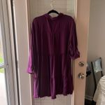 White Birch  Dress 2Xl  Linen Blend Tiered Raw Hem Distressed Roll Tab Sleeves Photo 1