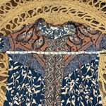 Umgee  Boho Paisley Print Dress Sz Med Dress 3/4 Bat Sleeve Flowy Skirt Photo 5