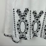 Tweeds Linen White Eyelet Blouse Top Sz Medium Boho Coastal Grandma Photo 9