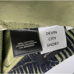 Ann Taylor  Olive Green Black Devin City Tropical Palm Flat Front‎ Shorts Photo 7