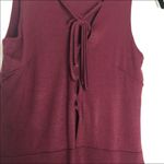 Solemio Maroon Lace Up Snap Bottom Bodysuit Size Small Photo 4