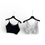 Lace Bras Black/White Size M & One Size Black Size M Photo 1