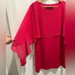 ZARA  CHIFFON OVERLAY
DRESS MAGENTA size M Photo 5
