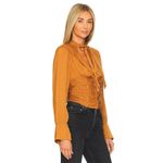 Free People Meet Me There Buttondown Top in Amber X-Small New Womens Blouse Photo 4