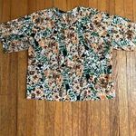 Joie  Hartwell L30952 Womens White Floral-Print Silk Top Size Large Photo 2