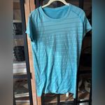 Lululemon  Run Swiftly Tech Short Sleeve tee shirt Spry Blue crewneck stripes Photo 1