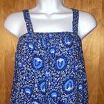 Old Navy Blue & White Fan Floral Vine Maxi/Midi Dress Photo 1