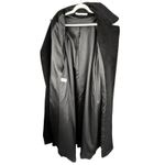 Perry Ellis 90s Y2K Vintage Black Alpaca Wool Long Sherpa Belted Trench Coat Photo 7