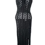 JLUXLABEL  Black Crochet High Slit Maxi Dress Size Small NEW with Tags Photo 0
