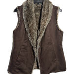 Crosby Reversible Faux Fur and Faux Suede Vest Size M Brown Size M Photo 0