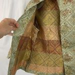Vintage Silk Green Asian Floral Open Jacket Size Small Photo 3