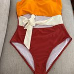 Viottise. Women's Bandeau One Piece Swimsuit Strapless Tie High Cut Out Bathing Suit Photo 2