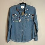 American Vintage Vtg Deadstock Christopher & Banks chambray sports embroidered button down Photo 0