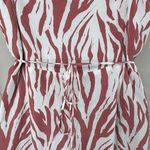 Rails  Frida Rust Zebra Midi Dress Sleeveless Ruffle Front Tie Waist Women’s L Photo 9