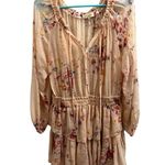 Love Shack Fancy Women’s Pastel Pink Silk Floral Popover Mini Dress in Duchess Photo 1