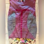 Nicole Miller UNIQUE  PURPLE DENIM FLORAL AND LACE MIDI BUSTIER DRESS SIZE 10 Photo 7