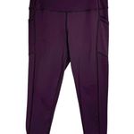 Zyia Active Wine Pocket Brilliant Hi Rise Crop Leggings Sz 8-10 Purple Plum Photo 3