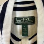 Ralph Lauren LRL Lauren White Short Sleeve Zip-Up Sweater large cotton Photo 1