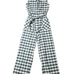 Mango  Gingham Printed Jumpsuit in Green Photo 1