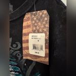 Affliction American Customs Vision Quest Top Women's Black Tee Size Medium Photo 6