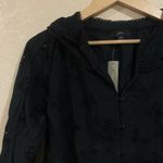 J.Crew NEW NWT  Button-front eyelet peasant top in black Photo 2