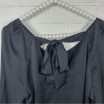 Nine West NWT  Black Bow Back Tie Blouse Size L Photo 11
