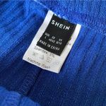 SheIn Royal Blue Knot Waist Ribbed Rib Knit Solid Leggings Large Photo 8