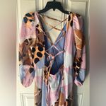 Hutch Anthropologie  Bloom Wrap Midi Dress Size Large Open Lace Up Back colorful Photo 4