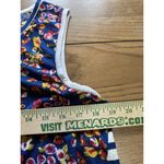 Lee Size Large Floral Striped Blouse Blocked Style Sleeveless Top Blue Boho NWT Photo 4