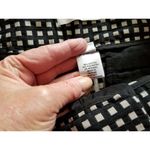 Elle Mid Rise Black w White Square Pattern Cropped Capri Pant Pockets Women's 2 Photo 11