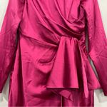 Mac Duggal Ieena for  26644 Asymmetrical Draped Long Sleeve Mini Dress Size 6 Photo 2