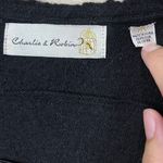 Charlie & Robin Black Ruffle Front Button Wool Blend Coat Women's Size M Size M Photo 5