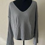 By Together Baby Blue Relaxed V-Neck Sweater with Bell Sleeves Photo 0
