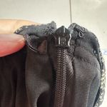 Anne Klein Vintage Y2K Silk Houndstooth Black Knee Length Skirt Size 10 Witchy Photo 9