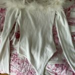 Altar'd State White feather longe sleeve top  Photo 1