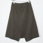 ZARA ‎ Asymmetrical Zipper Khaki Midi Skirt Womens Size XS Photo 9
