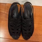 Paul Green  Women’s Trisha Slingback Peep Toe Sandals Heels Black Suede Size 10 Photo 1