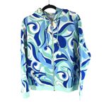 Hill House The Allie Zip Up Hoodie Geometric Fleece Ocean Kaleidoscope Blue S Photo 1