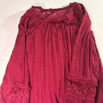Crown & Ivy Red Ruched 3/4 Sleeve Blouse Photo 2