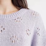 Madewell Sweater XXS Floral Pointelle Pullover Lavender Purple Balloon Sleeves Photo 7