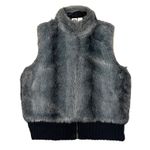 Shaver Lake EUC Blue Faux Fur Sleeveless Vest X Photo 2