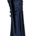 Monique Lhuillier Ruffle Evening Gown, Navy Blue, Size 4 Photo 10