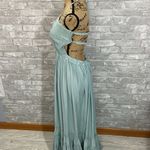 R.Vivimos Sage Green Summer Cotton Backless Maxi Dresses Photo 4