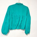 Free People  Womans XS Dark Green Balloon Sleeve Bomber Puff Jacket Photo 4