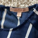 Gibson Latimer Navy and White Striped Women's Top Photo 1